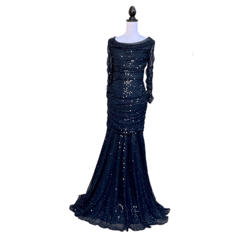 NWT Tadashi Shoji size 8 navy blue gown